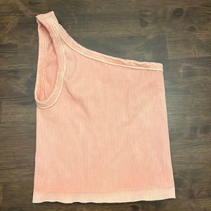Light pink off the shoulder crop top